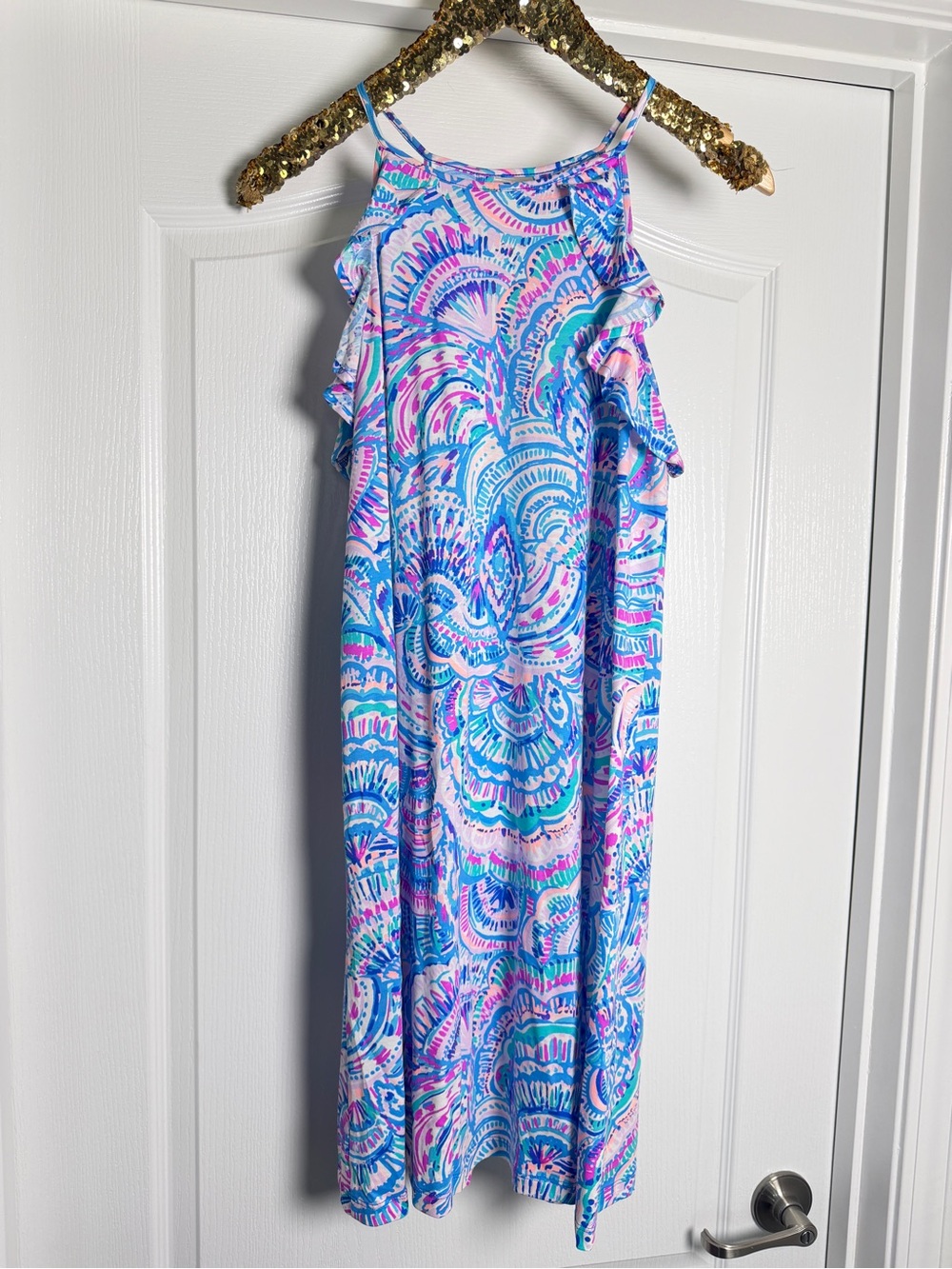 Lilly Pulitzer Billie Ruffle Dress in Happy as a Clam size small